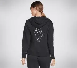 Skechers Diamond Crown FZ Huppari - Trendikäs naisten huppari - Mukava ja tyylikäs -Naisten kengät 101556 WJA205BLK 3