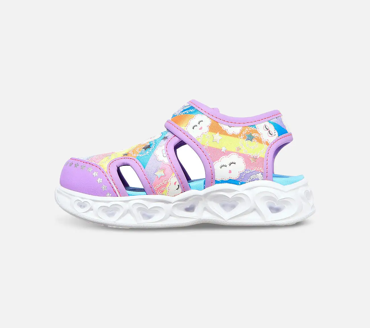 Skechers Heart Lights Sandals - Cutie Clouds | Valaisevat lasten sisäkengät 4 Skechers Heart Lights Sandals - Cutie Clouds | Valaisevat lasten sisäkengät - Image 2