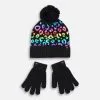 Skechers Leo Rainbow Hat Set - Värikäs pipo ja hanskat lapsille -Naisten kengät 380566 SGK6045BKMT 1