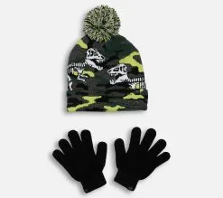 Skechers Camo Dinos Led Knit Hat W/Pom - Lapsille - Trendikäs ja Mukava Pomppupipolakki -Naisten kengät 418275 SBK6047MULT 3